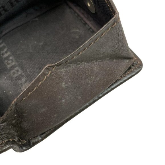 Burberry - Beige Dark Brown Multi Nylon Leather Coin Case - Picture 5 of 5